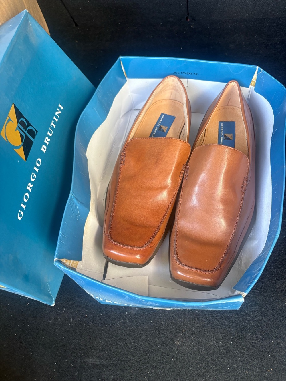 Men’s Cognac Leather Slip-On Loafers